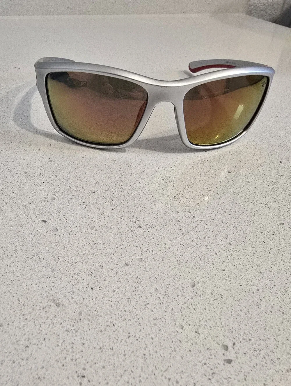 New Balance Silver Frame Mirrored Sunglasses - Gold/Orange Lenses